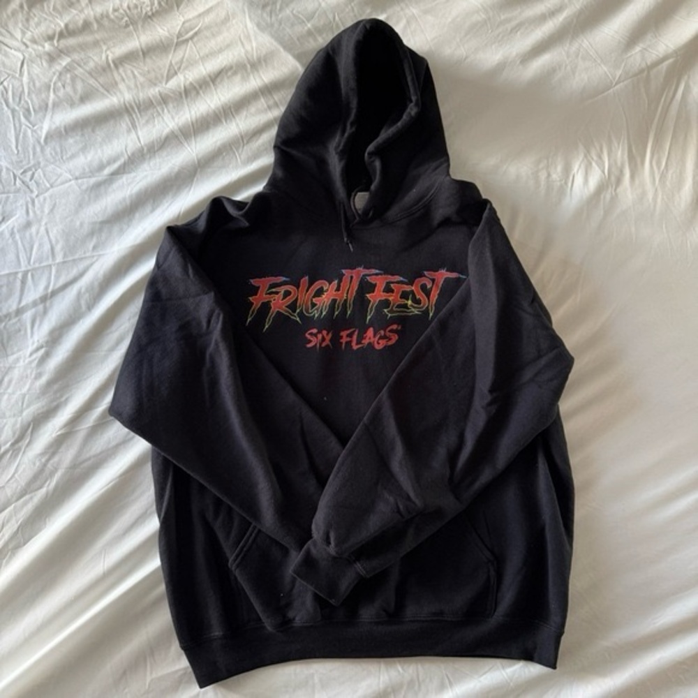 Fright Fest Six Flags Black Hoodie Medium